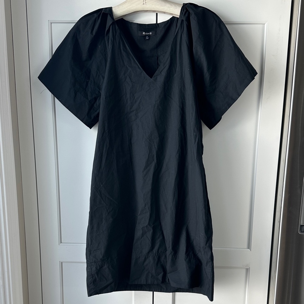 Madewell Black V-Neck Short Sleeve Dress